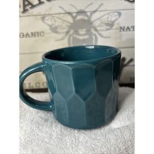 Starbucks Mug 2014 Teal Blue Faceted Design